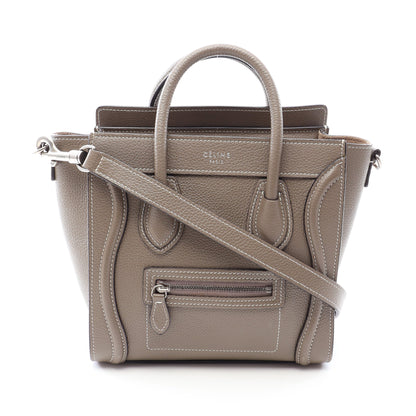 ラゲージ ナノショッパー 2WAY ハンドバッグ レザー グレーブラウン セリーヌ バッグ CELINE