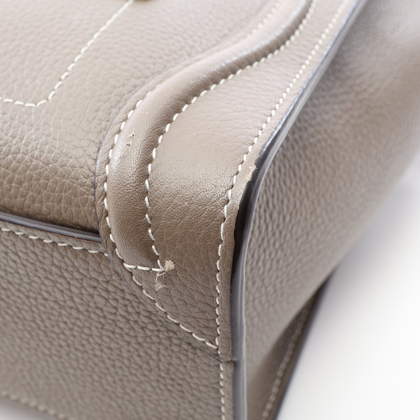 ラゲージ ナノショッパー 2WAY ハンドバッグ レザー グレーブラウン セリーヌ バッグ CELINE