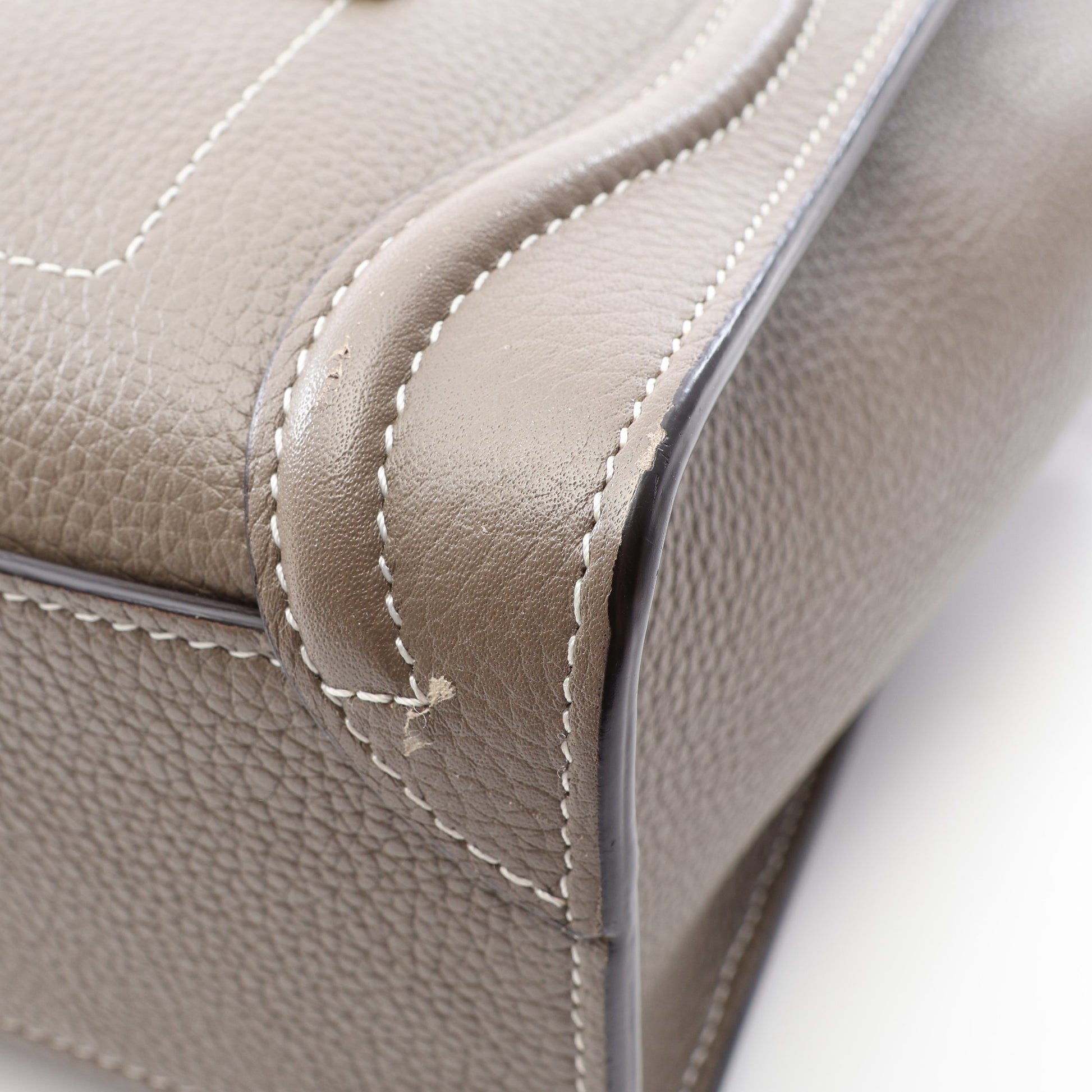 ラゲージ ナノショッパー 2WAY ハンドバッグ レザー グレーブラウン セリーヌ バッグ CELINE
