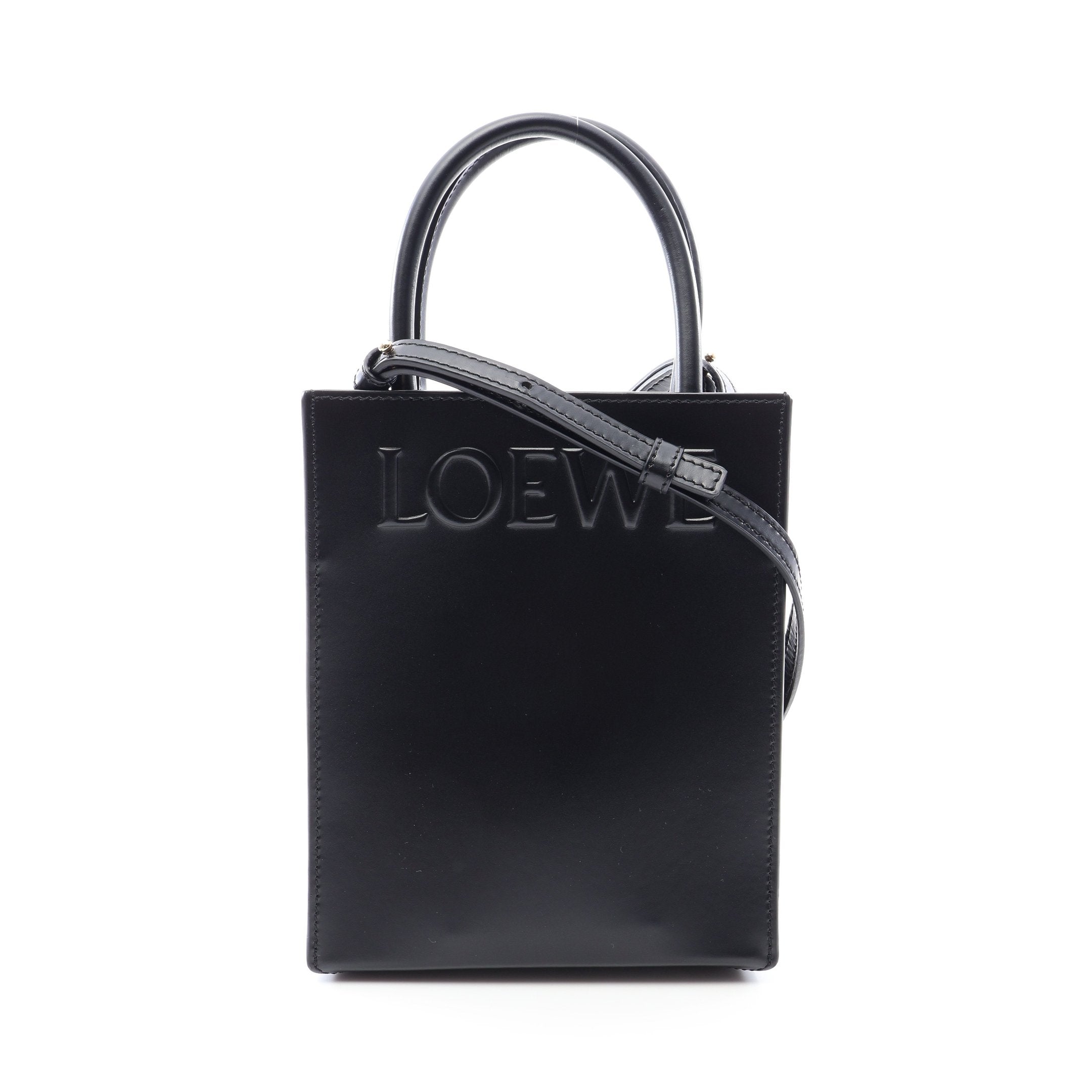 Standard A5 Tote Bag 2WAY ハンドバッグ レザー ブラック ロエベ – RECLO