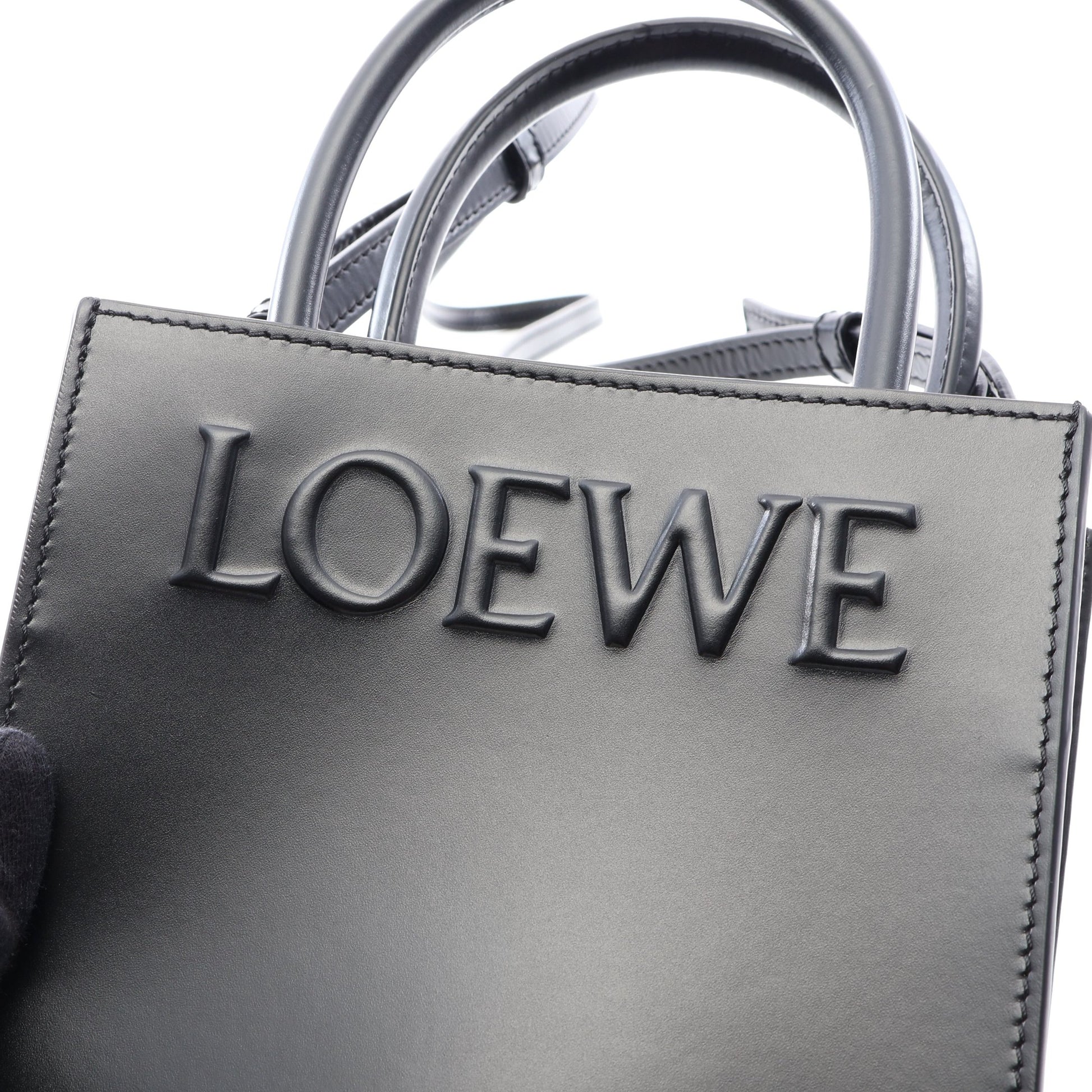 Standard A5 Tote Bag 2WAY ハンドバッグ レザー ブラック ロエベ バッグ LOEWE