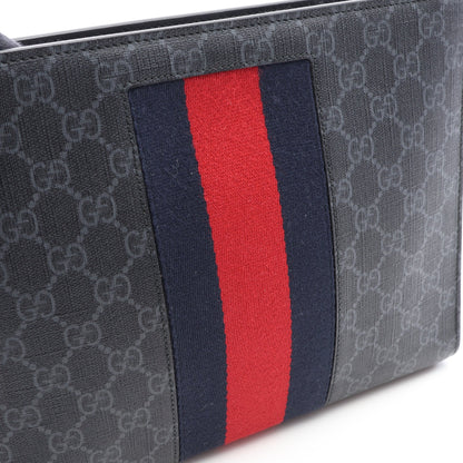 GGスプリーム ウェビングライン クラッチバッグ PVC レザー ブラック ネイビー レッド グッチ バッグ GUCCI