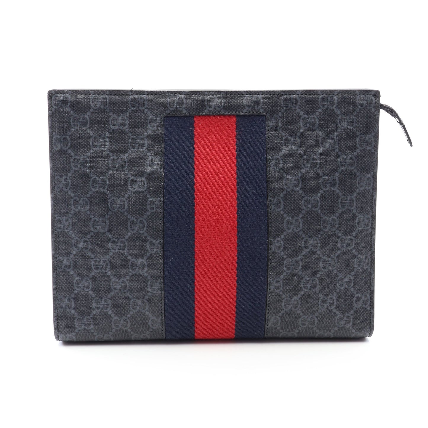 GGスプリーム ウェビングライン クラッチバッグ PVC レザー ブラック ネイビー レッド グッチ バッグ GUCCI