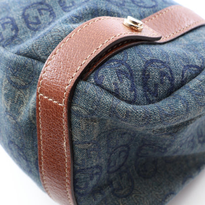 アビー GGキャンバス ショルダーバッグ デニム インディゴブルー ブラウン グッチ バッグ GUCCI