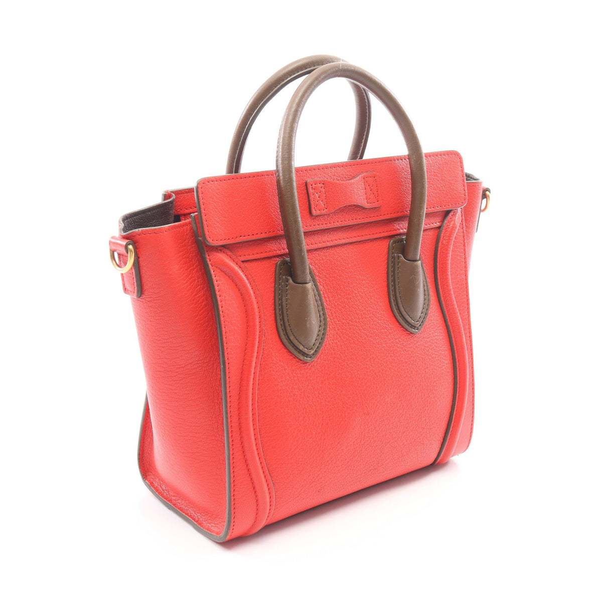 ラゲージ ナノショッパー 2WAY ハンドバッグ レザー レッド カーキブラウン セリーヌ バッグ CELINE