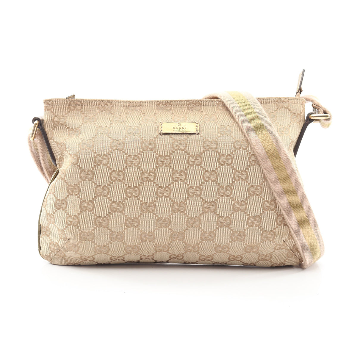 GGキャンバス ショルダーバッグ キャンバス ベージュ ピンク ゴールド グッチ バッグ GUCCI