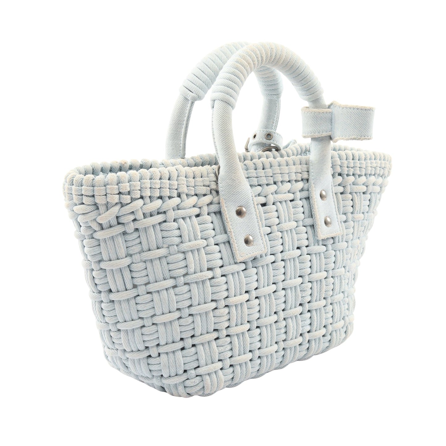 BISTRO XS ビストロ バスケットバッグ 2WAY ハンドバッグ トートバッグ デニム ライトブルー バレンシアガ バッグ BALENCIAGA