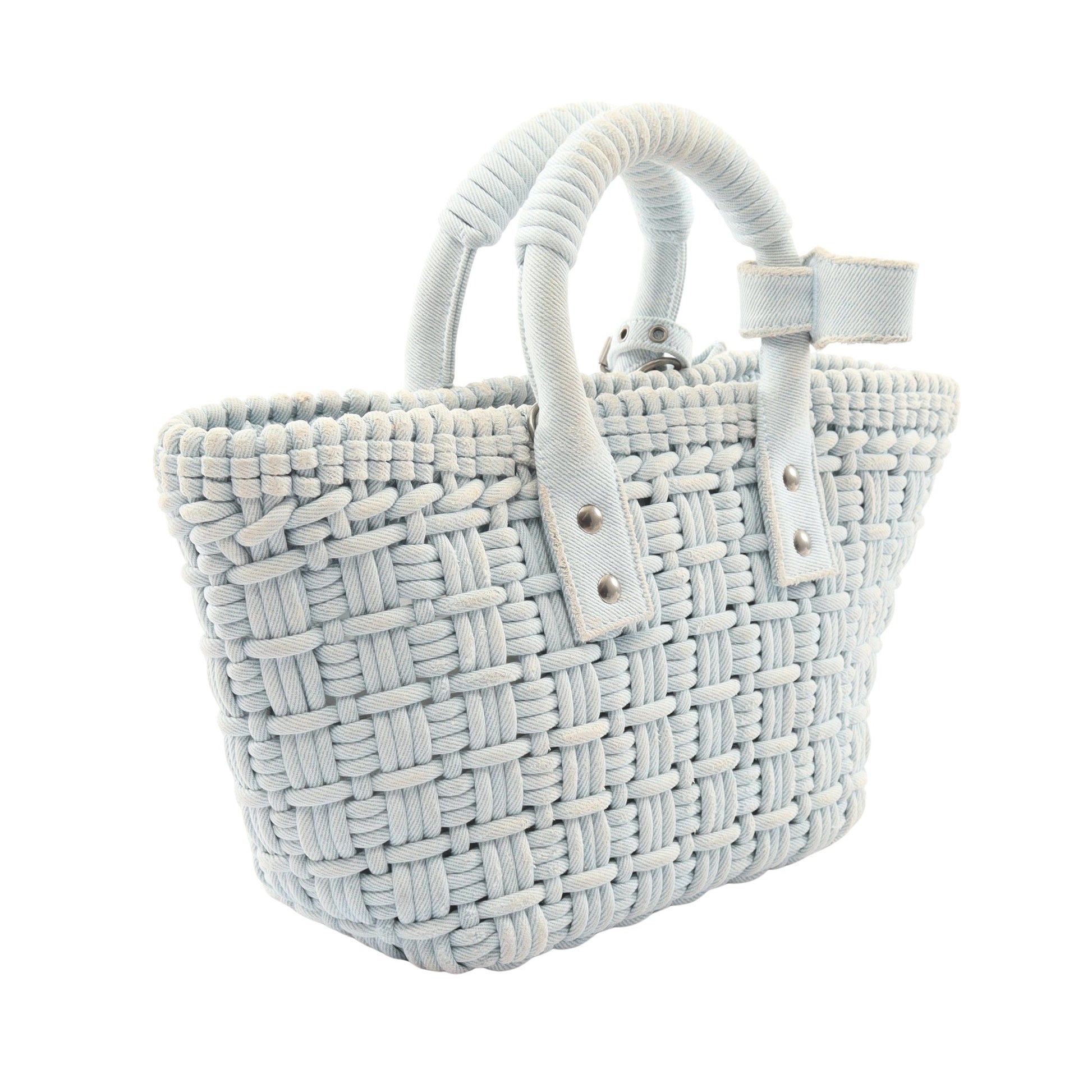 BISTRO XS ビストロ バスケットバッグ 2WAY ハンドバッグ トートバッグ デニム ライトブルー バレンシアガ バッグ BALENCIAGA