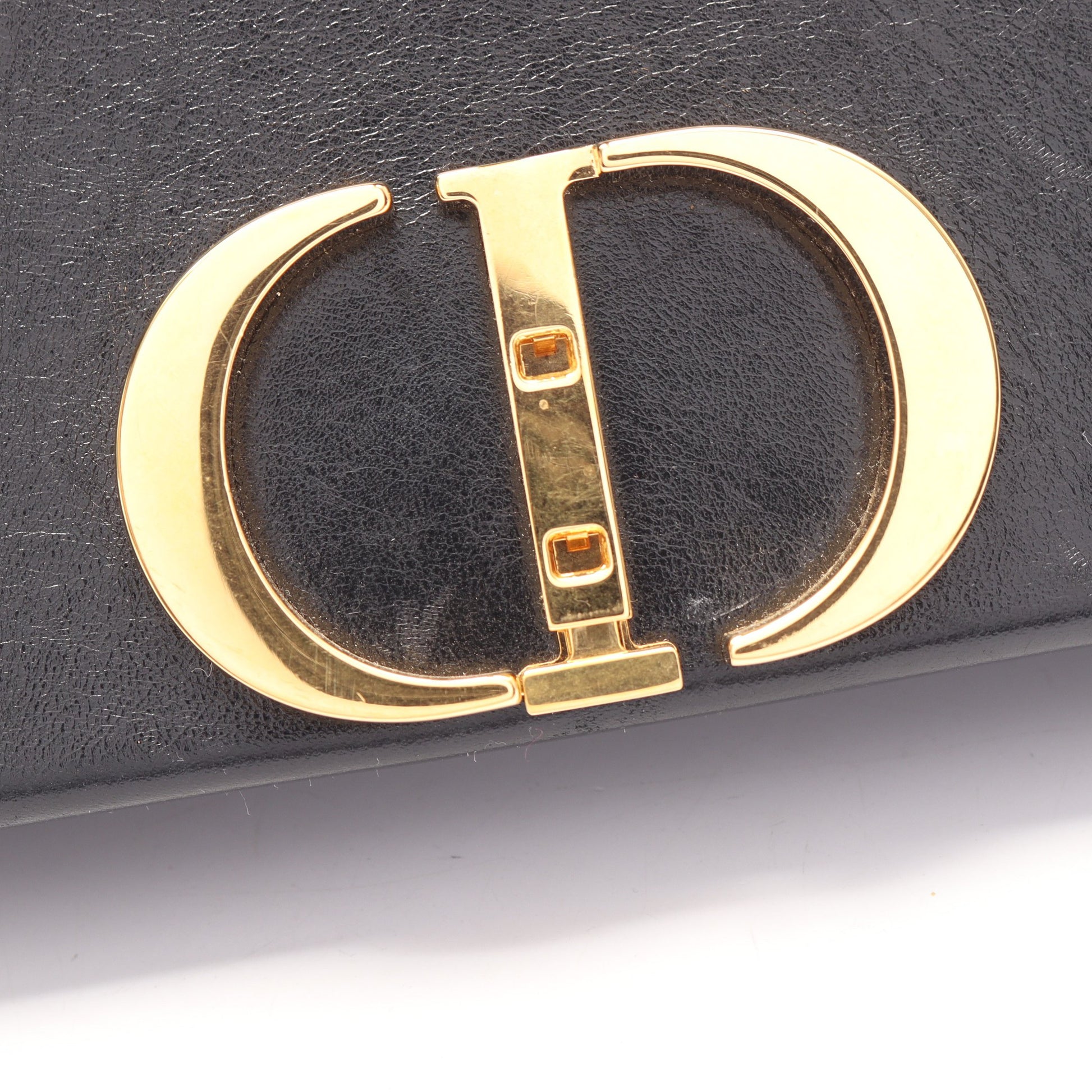 30 MONTAIGNE モンテーニュ ボックス ショルダーバッグ レザー ブラック クリスチャンディオール バッグ Christian Dior