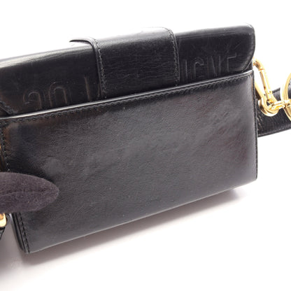 30 MONTAIGNE モンテーニュ ボックス ショルダーバッグ レザー ブラック クリスチャンディオール バッグ Christian Dior