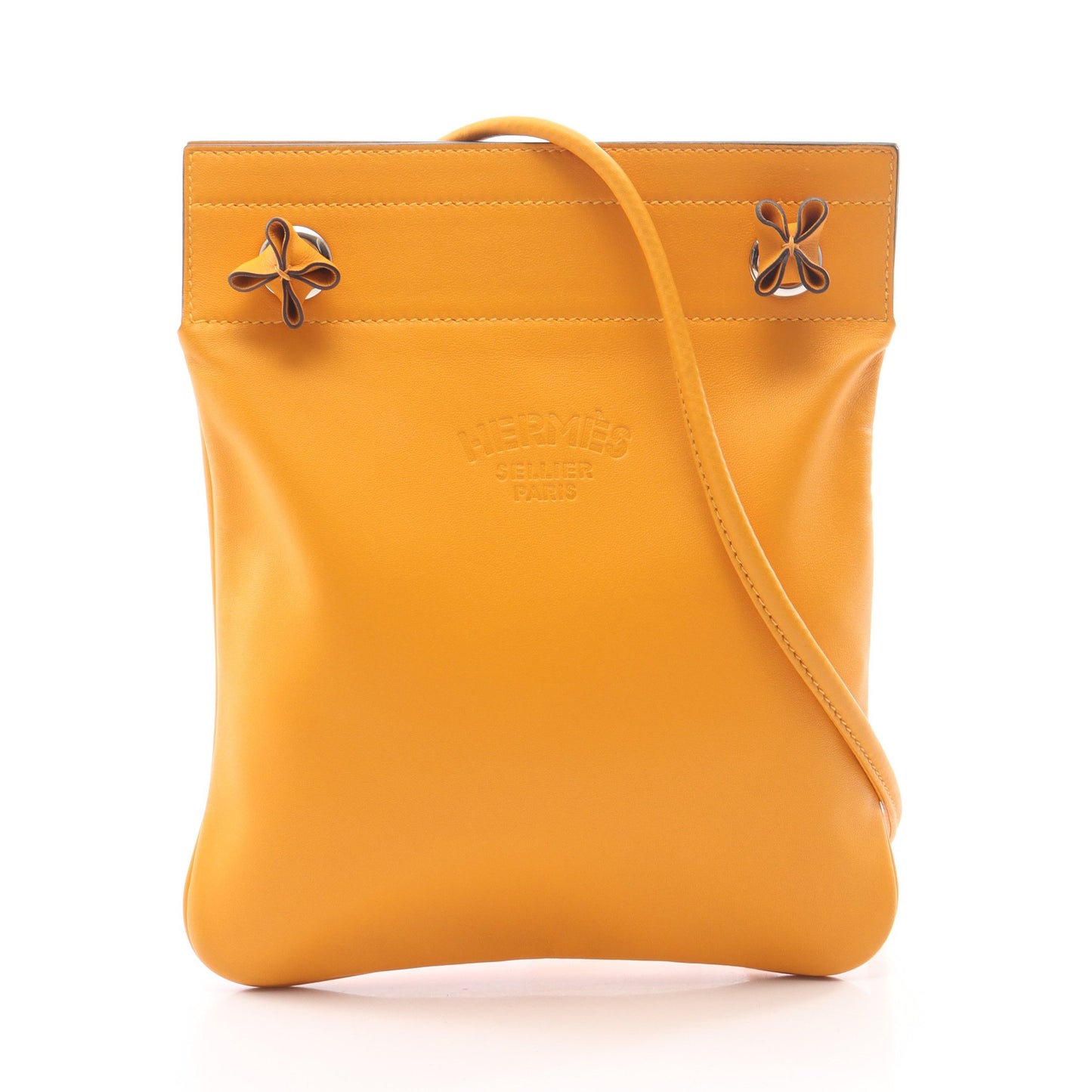 サック アリーヌ ミニ ムタード ショルダーバッグ ヴォースイフト オレンジ シルバー金具 C刻印 エルメス バッグ HERMES