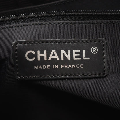 ニュートラベルラインPM ハンドバッグ トートバッグ キャンバス レザー ダークブラウン ブラック シルバー金具 シャネル
