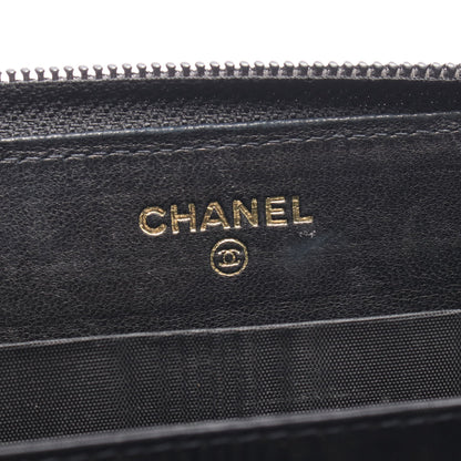 ココマーク ラウンドファスナー長財布 キャビアスキン ブラック ゴールド金具 シャネル