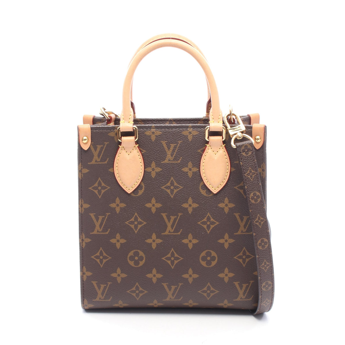 サックプラBB モノグラム 2WAY ハンドバッグ PVC レザー ブラウン ルイヴィトン バッグ LOUIS VUITTON