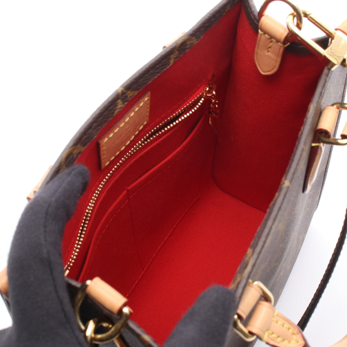 サックプラBB モノグラム 2WAY ハンドバッグ PVC レザー ブラウン ルイヴィトン バッグ LOUIS VUITTON