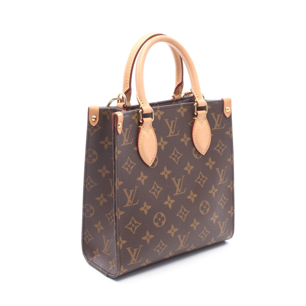 サックプラBB モノグラム 2WAY ハンドバッグ PVC レザー ブラウン ルイヴィトン バッグ LOUIS VUITTON