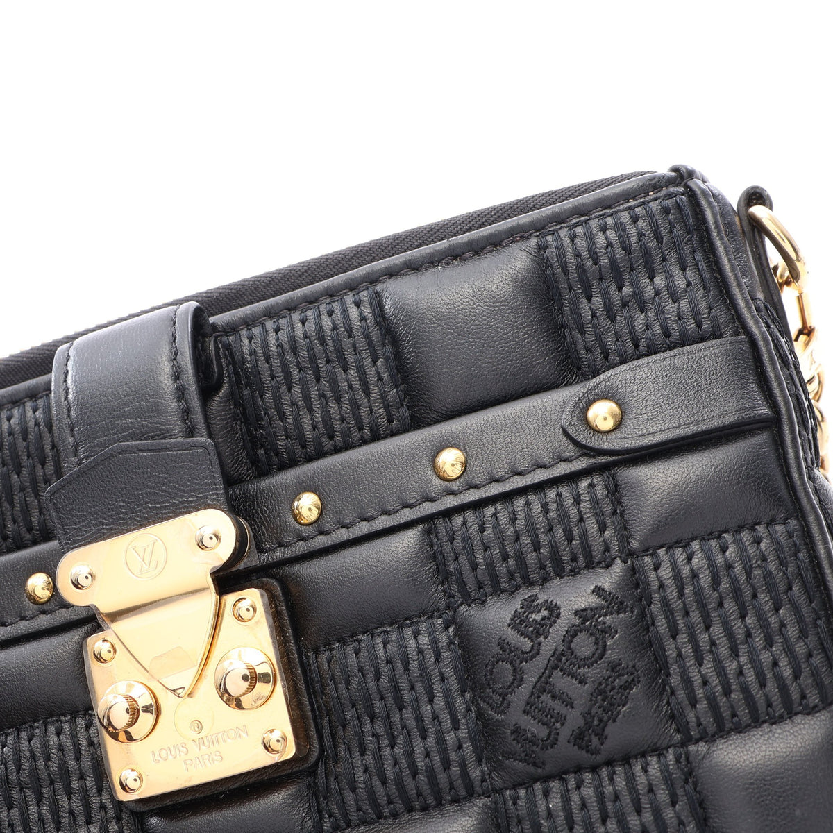ポシェット トロカ ダミエジャイアント 2WAY チェーンショルダーバッグ レザー ブラック ルイヴィトン バッグ LOUIS VUITTON