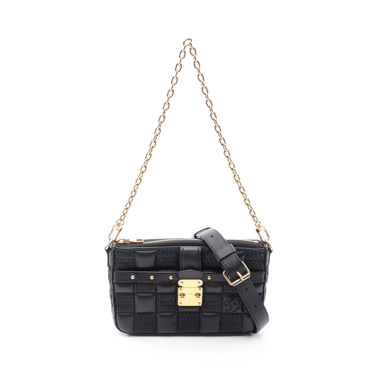 ポシェット トロカ ダミエジャイアント 2WAY チェーンショルダーバッグ レザー ブラック ルイヴィトン バッグ LOUIS VUITTON
