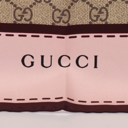 GUCCI × ヒグチユウコ GG柄 スカーフ シルク ピンク ベージュ マルチカラー グッチ