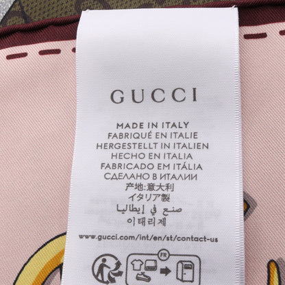 GUCCI × ヒグチユウコ GG柄 スカーフ シルク ピンク ベージュ マルチカラー グッチ
