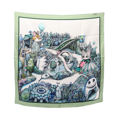 GUCCI × ヒグチユウコ GG柄 スカーフ シルク グリーン マルチカラー グッチ