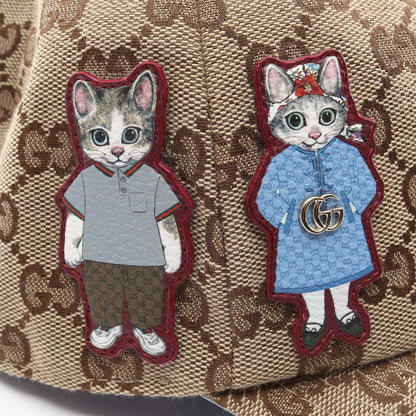 GUCCI × ヒグチユウコ GGキャンバス キャップ レザー ベージュ ライトブルー グッチ 財布・小物 GUCCI
