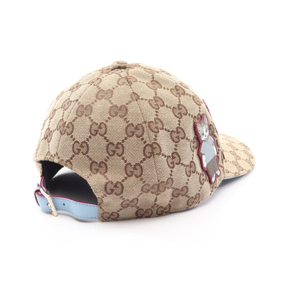 GUCCI × ヒグチユウコ GGキャンバス キャップ レザー ベージュ ライトブルー グッチ 財布・小物 GUCCI