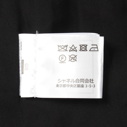 ココマークボタン ツイード ノーカラージャケット コットン ブラック ホワイト シャネル