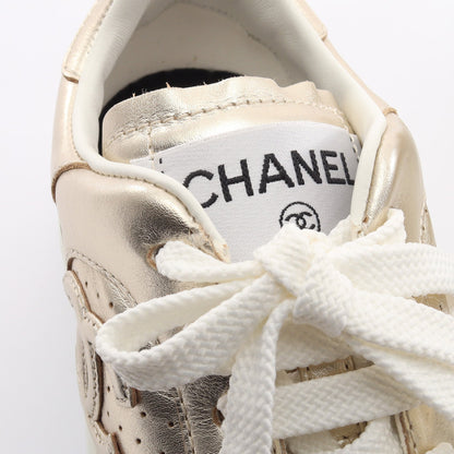 ココマーク スニーカー レザー ゴールド シャネル シューズ CHANEL