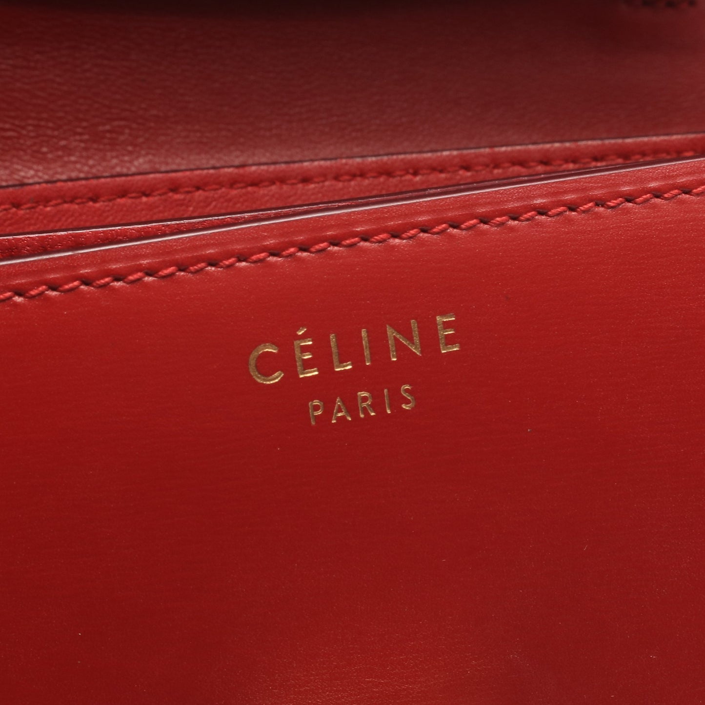 クラシックスモール ショルダーバッグ レザー レッド セリーヌ バッグ CELINE