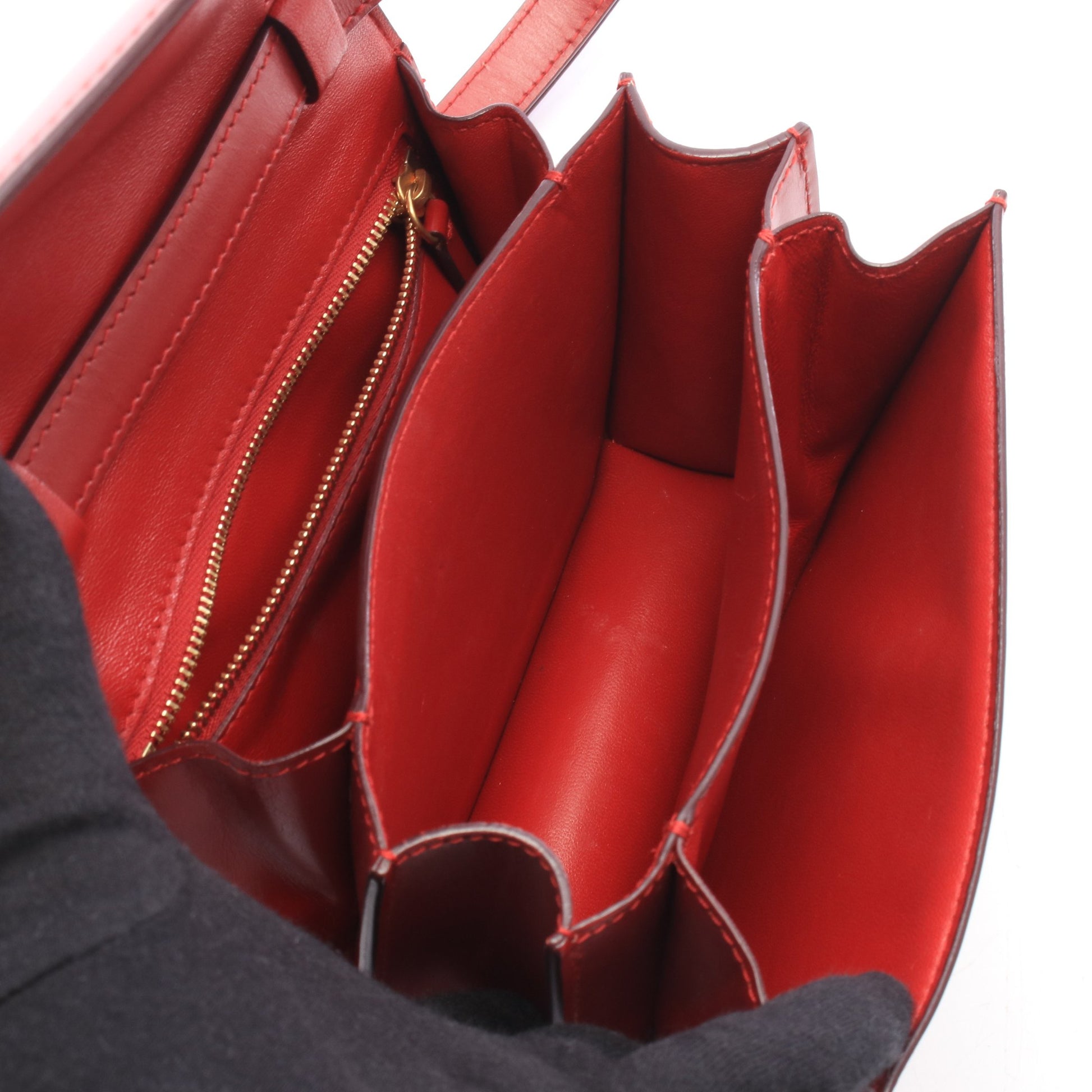 クラシックスモール ショルダーバッグ レザー レッド セリーヌ バッグ CELINE