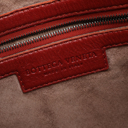 イントレチャート ハンドバッグ レザー レッドブラウン ボッテガヴェネタ バッグ BOTTEGA VENETA