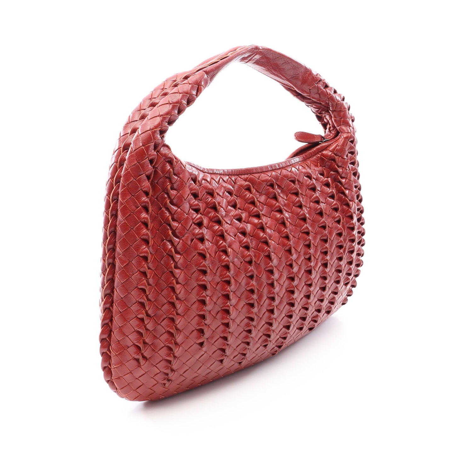 イントレチャート ハンドバッグ レザー レッドブラウン ボッテガヴェネタ バッグ BOTTEGA VENETA