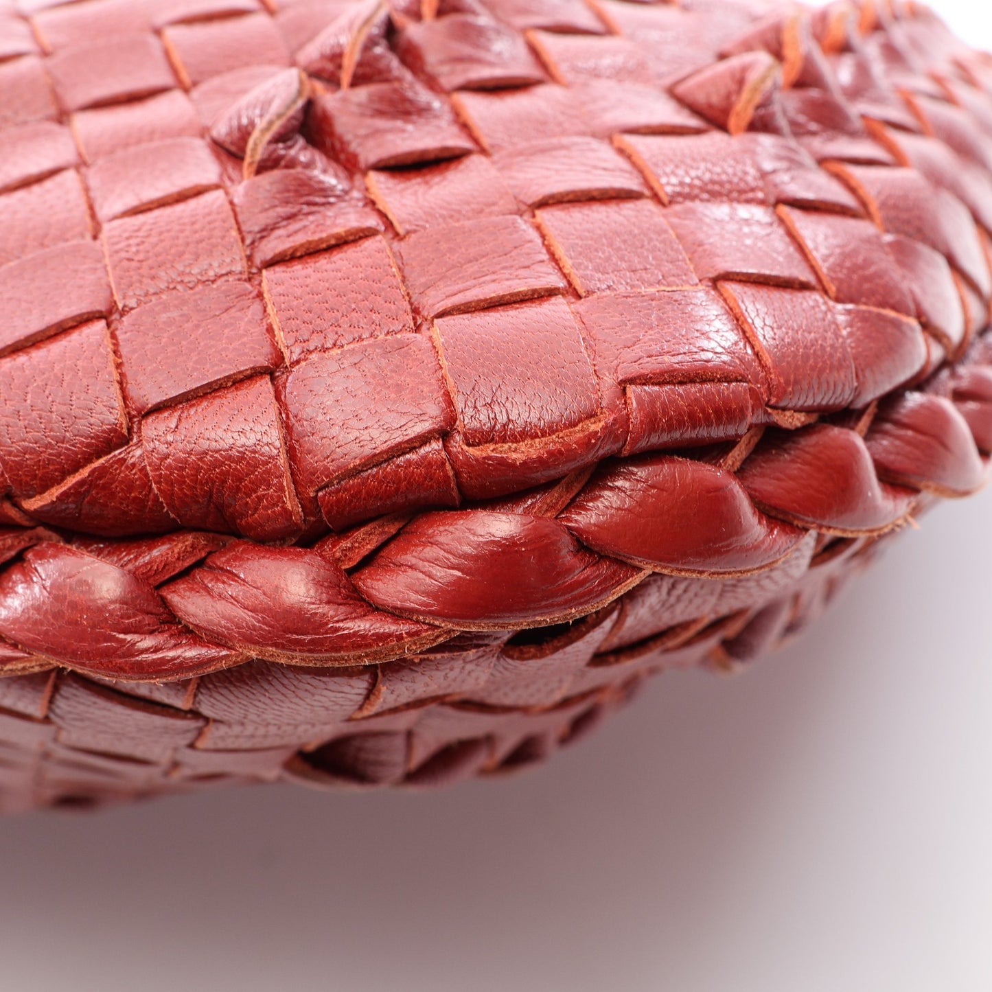 イントレチャート ハンドバッグ レザー レッドブラウン ボッテガヴェネタ バッグ BOTTEGA VENETA