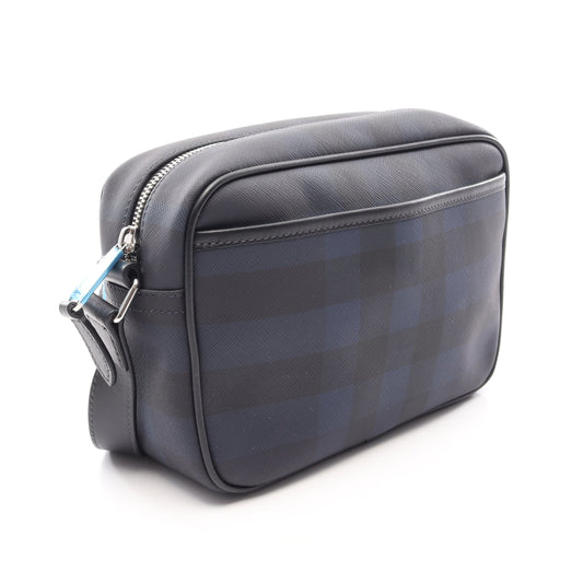 ML PADDY NCE チェック ショルダーバッグ PVC レザー ブラック ネイビー バーバリーロンドン バッグ BURBERRY LONDON