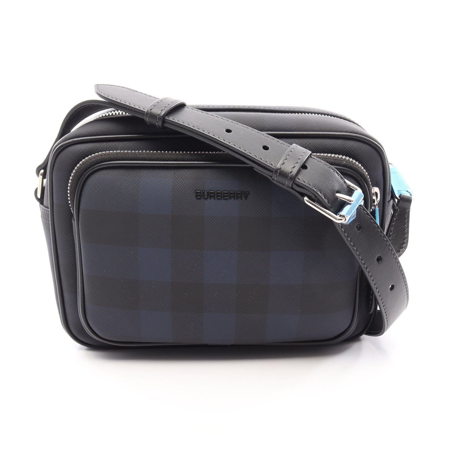 ML PADDY NCE チェック ショルダーバッグ PVC レザー ブラック ネイビー バーバリーロンドン バッグ BURBERRY LONDON