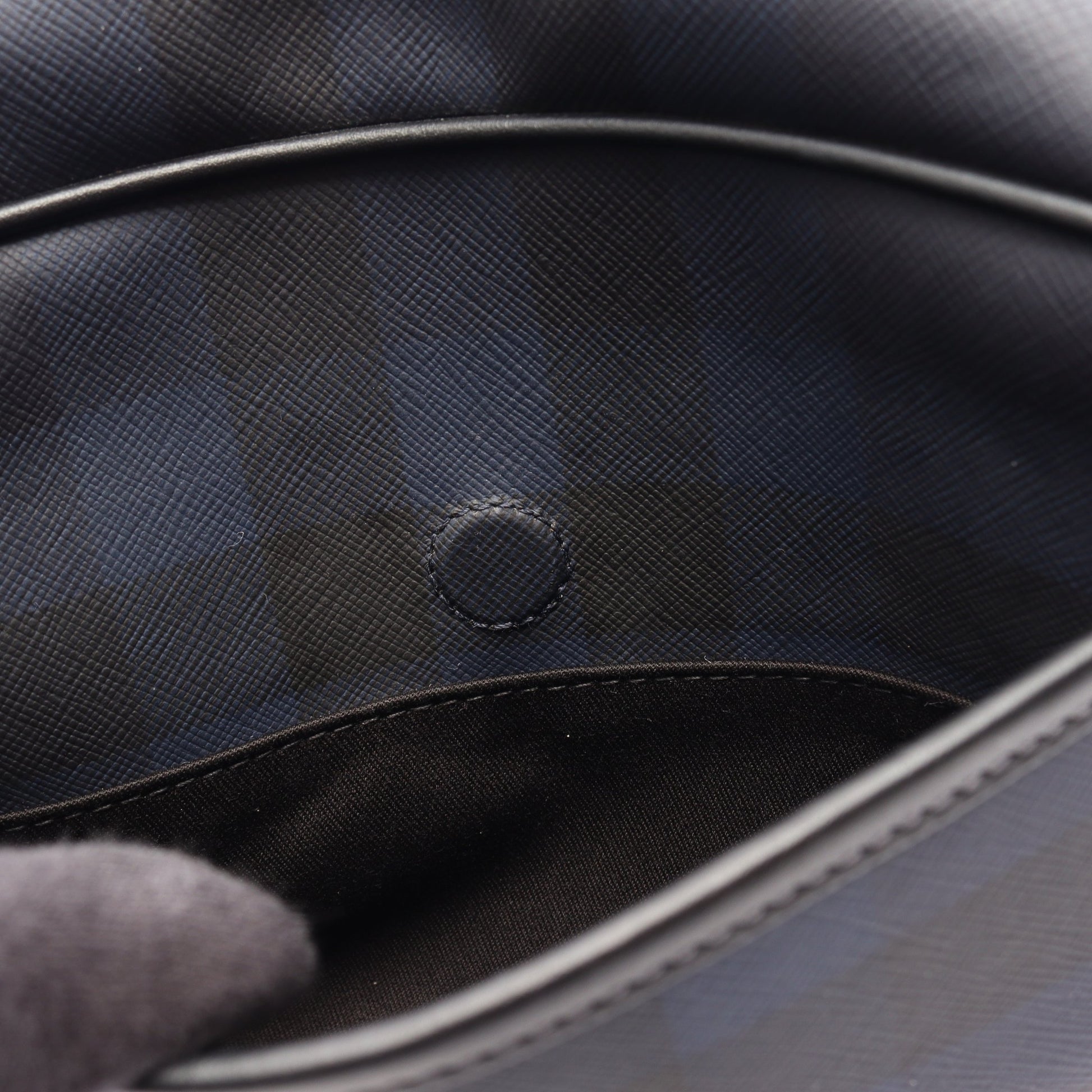 ML PADDY NCE チェック ショルダーバッグ PVC レザー ブラック ネイビー バーバリーロンドン バッグ BURBERRY LONDON