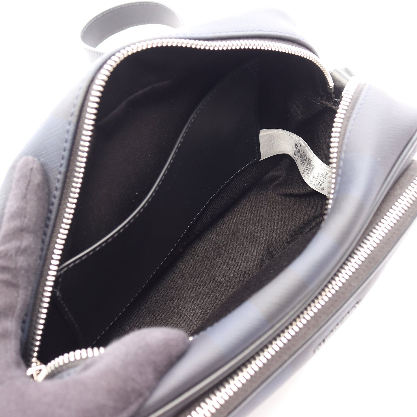 ML PADDY NCE チェック ショルダーバッグ PVC レザー ブラック ネイビー バーバリーロンドン バッグ BURBERRY LONDON
