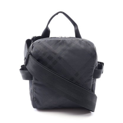 チェック ジャガード クロスボディバッグ ショルダーバッグ ナイロン レザー ブラック バーバリー バッグ BURBERRY