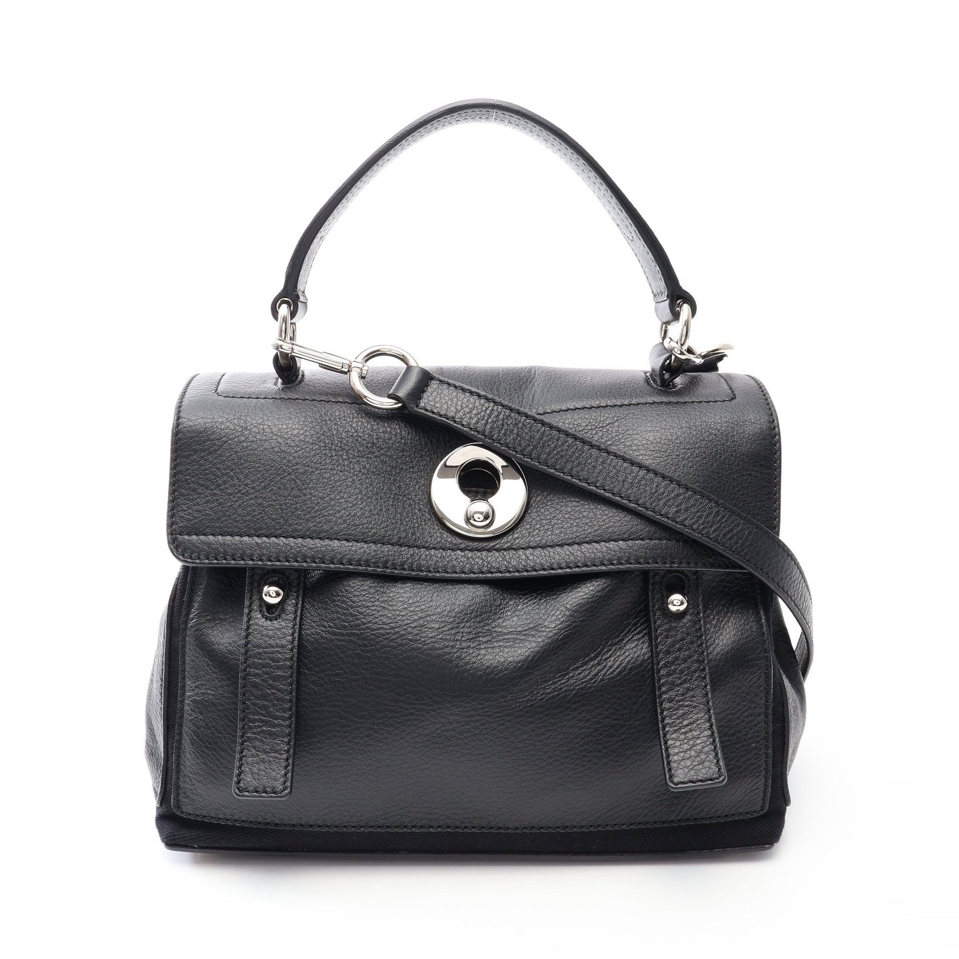 ミューズトゥ ミニ 2WAY ハンドバッグ レザー ブラック イヴサンローラン バッグ YVES SAINT LAURENT