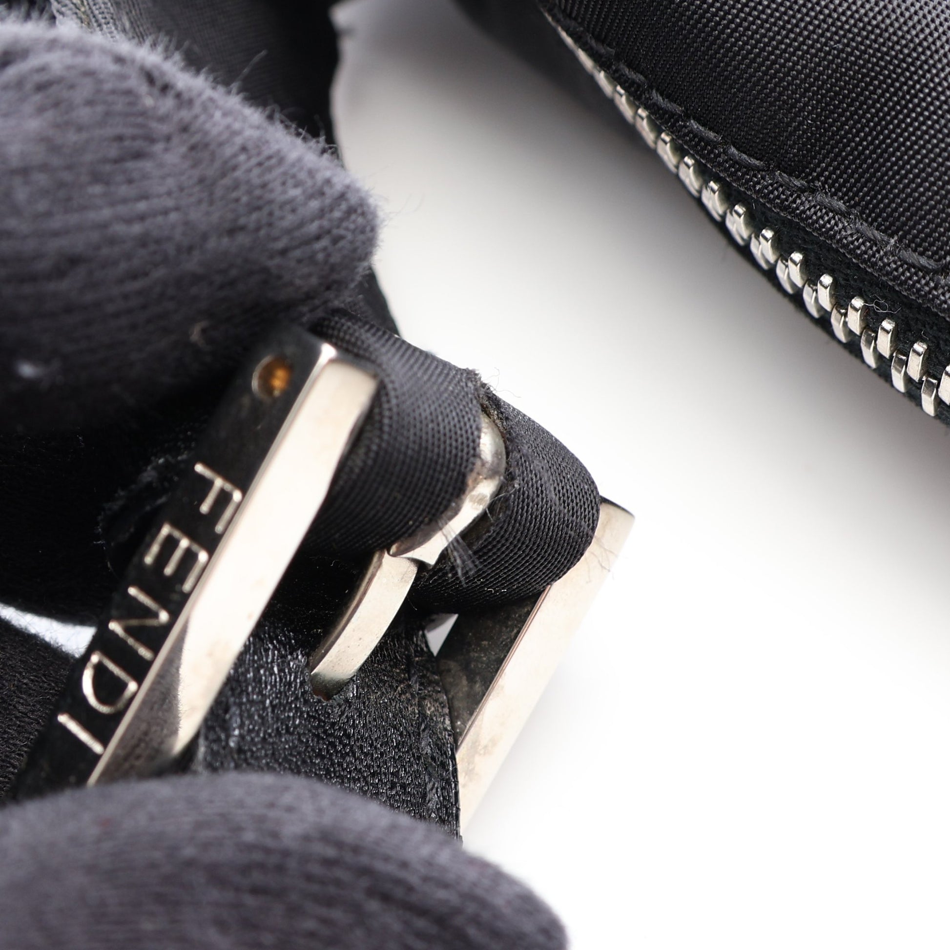 ズッカ ワンショルダーバッグ ナイロン レザー ブラック フェンディ バッグ FENDI