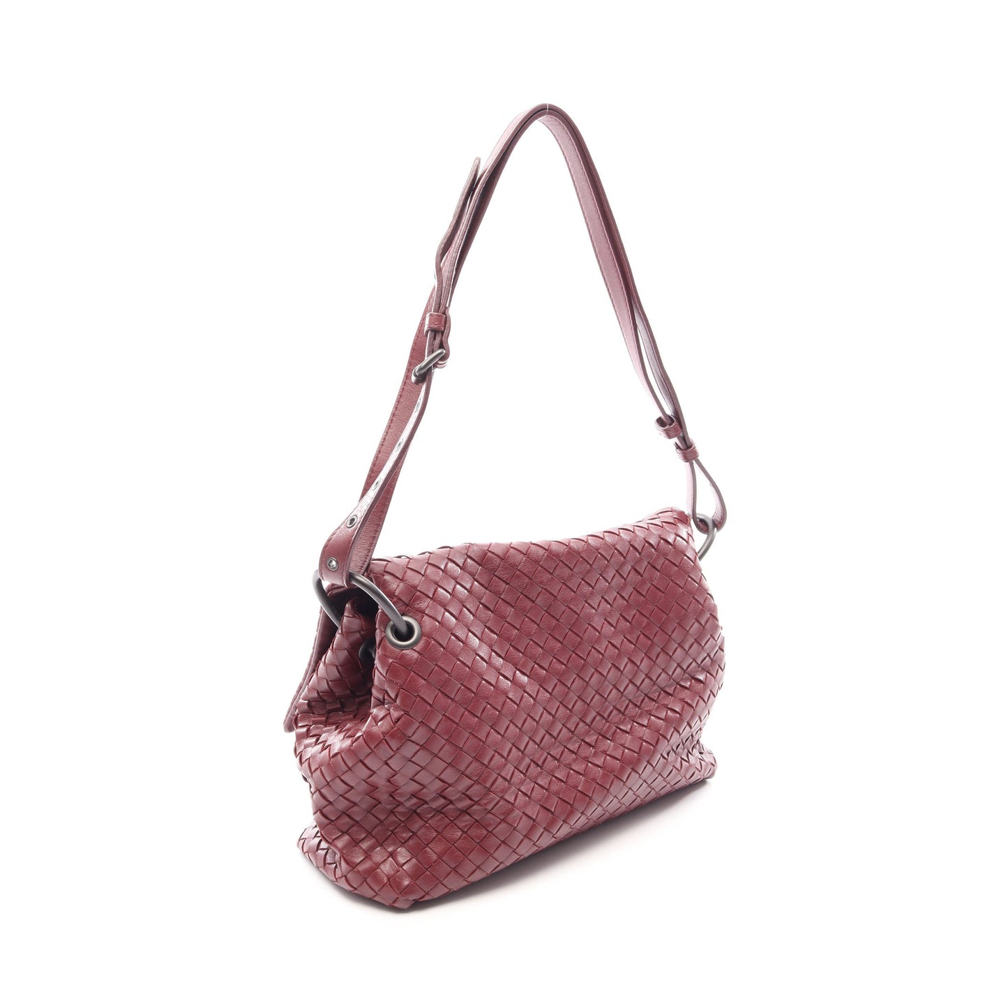 イントレチャート ショルダーバッグ レザー バーガンディ ボッテガヴェネタ バッグ BOTTEGA VENETA