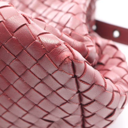 イントレチャート ショルダーバッグ レザー バーガンディ ボッテガヴェネタ バッグ BOTTEGA VENETA