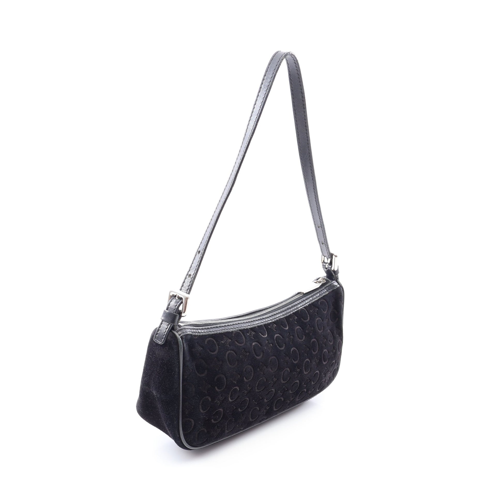 Cマカダム ハンドバッグ スエード レザー ブラック セリーヌ バッグ CELINE