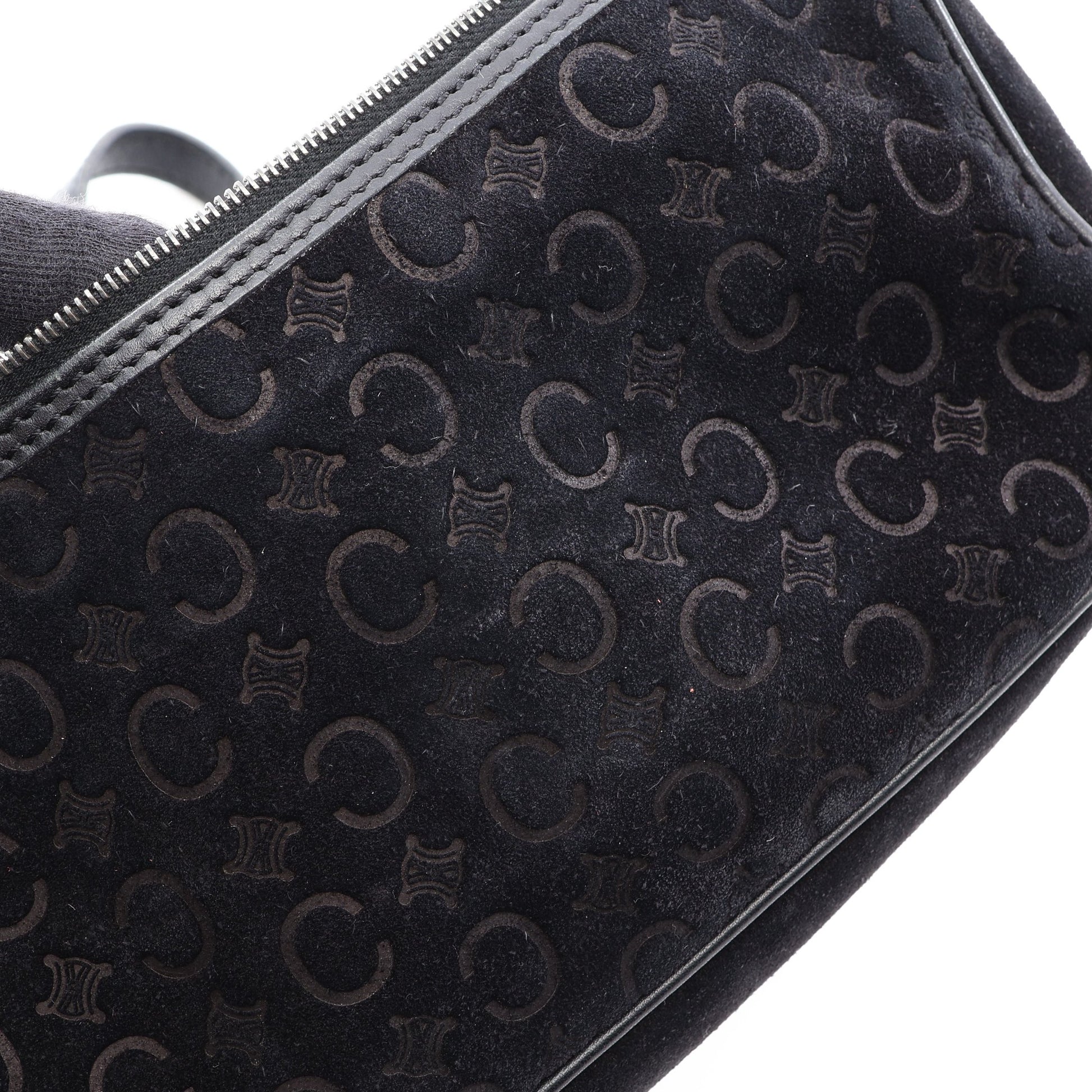 Cマカダム ハンドバッグ スエード レザー ブラック セリーヌ バッグ CELINE