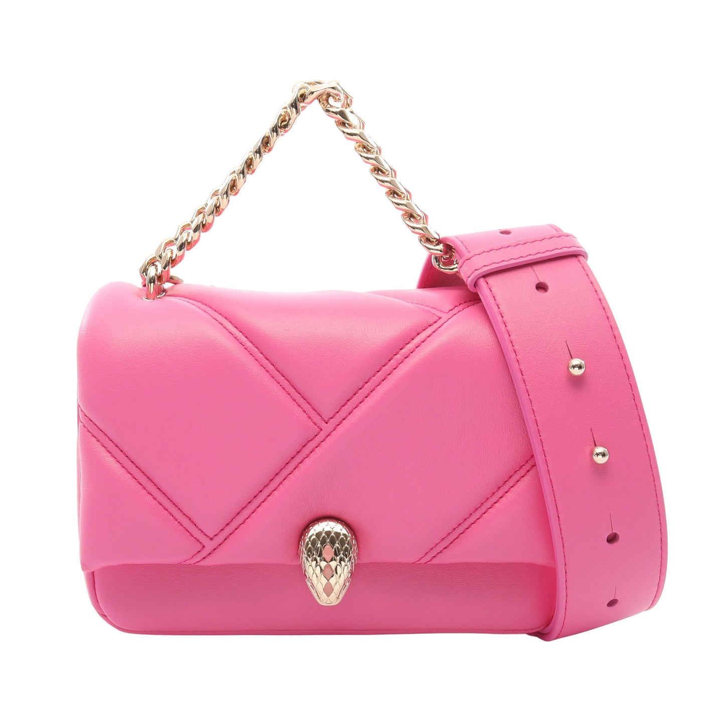 セルペンティ カボション ミニ 2WAY チェーンハンドバッグ レザー ピンク ブルガリ バッグ BVLGARI