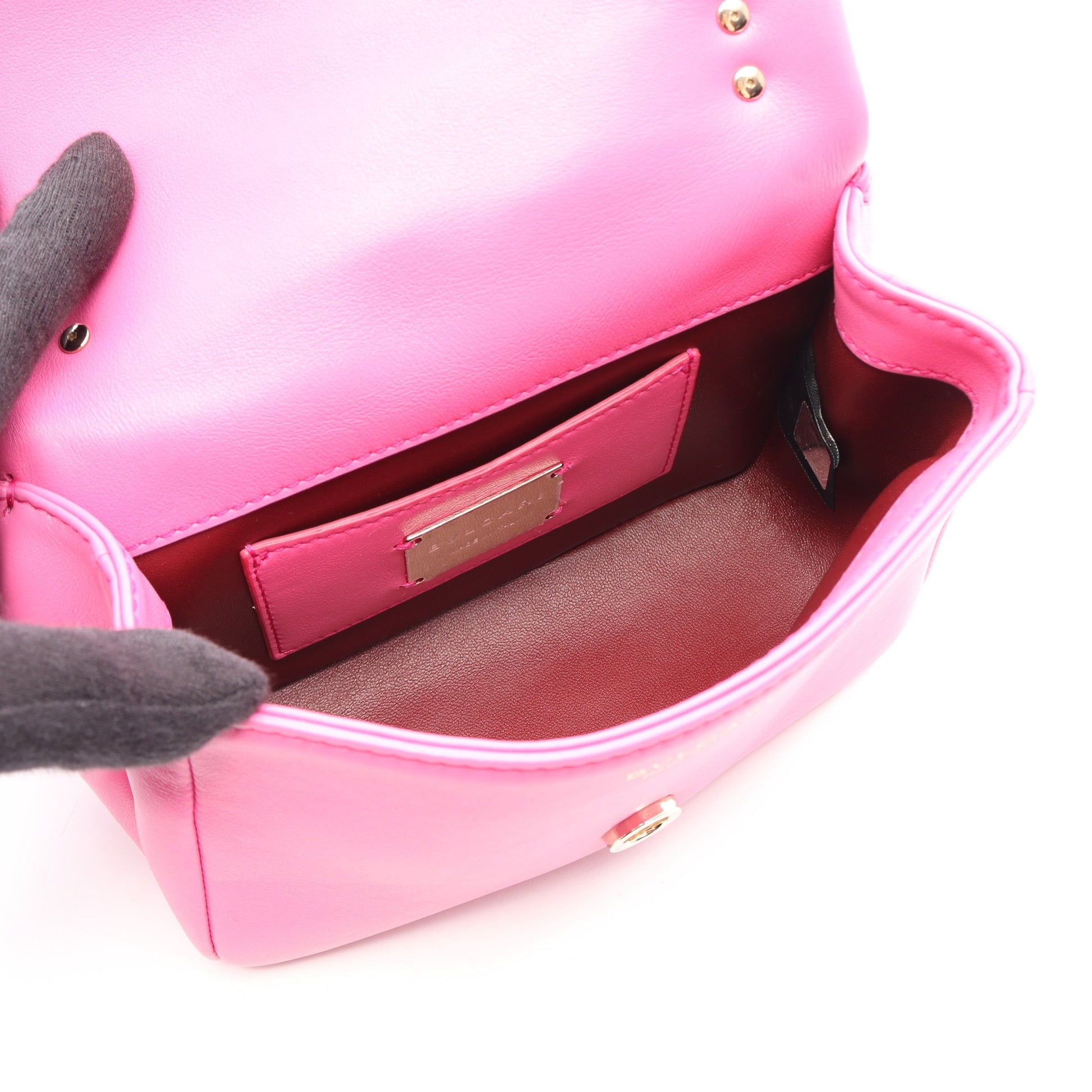 セルペンティ カボション ミニ 2WAY チェーンハンドバッグ レザー ピンク ブルガリ バッグ BVLGARI