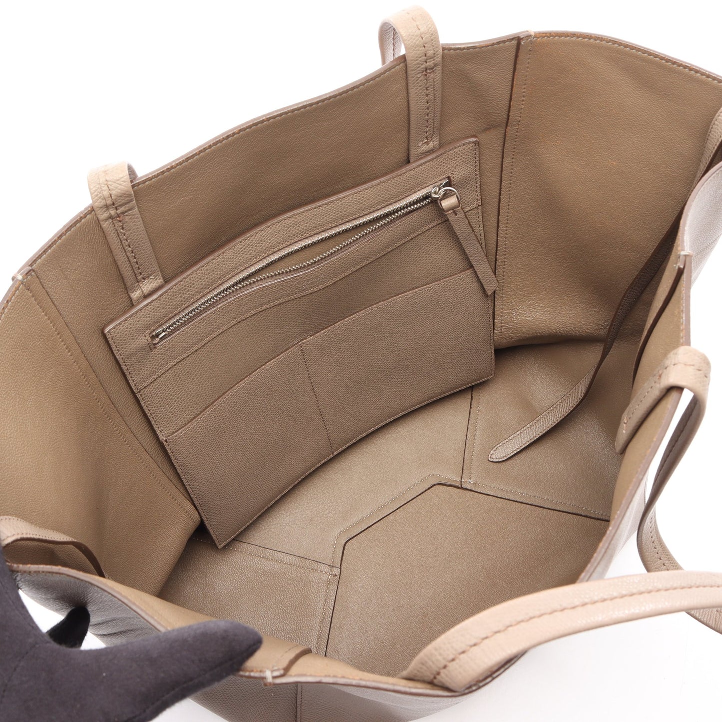 カバファントム スモール ショルダーバッグ トートバッグ レザー グレーベージュ セリーヌ バッグ CELINE