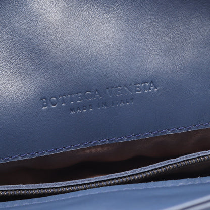 イントレチャート ショルダーバッグ レザー ブルー ボッテガヴェネタ バッグ BOTTEGA VENETA