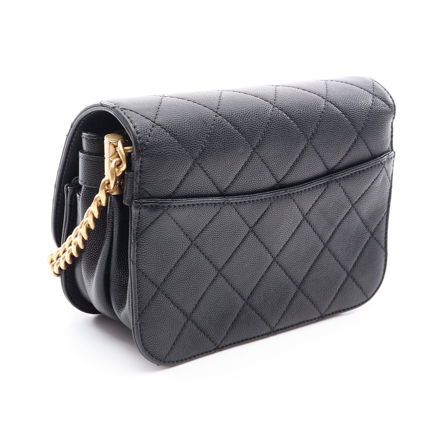 マトラッセ チェーンショルダーバッグ キャビアスキン ブラック ゴールド金具 シャネル バッグ CHANEL